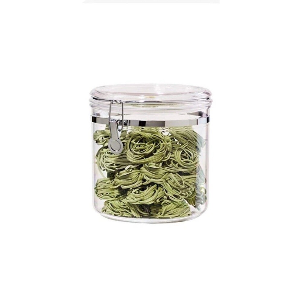 Oggi 150 oz Airtight Canister Clear Lid Clamp Stainless Steel Kitchen Storage